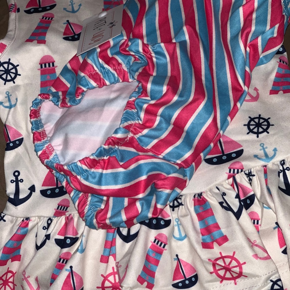 Let’s Set Sail Girls Short Set - Picture 4 of 8